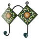 Forest Green Wheel Flower Ceramic Tile Hook